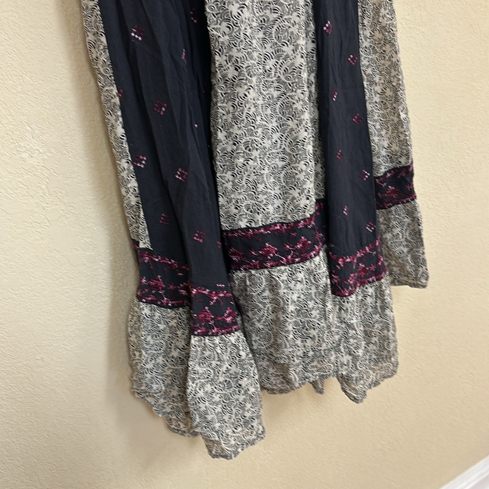 Free People Black and Cream Patchwork Maxi Skirt - Picture 6 of 6